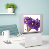 アフリカスミレ シール (デスク上のノートパソコン)