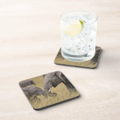 アフリカゾウが野原で草を食べている コースター (右側)