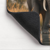 アフリカゾウとそのベビー マウスパッド (コーナー)