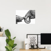 アフリカゾウと子牛のポスター ポスター (ホームオフィス)