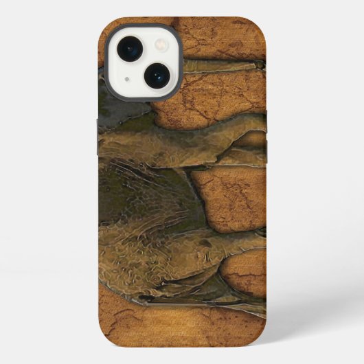 アフリカゾウと背素朴景 iPhoneケース (裏面)