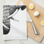 アフリカゾウのアメリカ人のMoJoの台所タオル キッチンタオル (四つ折り)