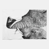 アフリカゾウのアメリカ人のMoJoの台所タオル キッチンタオル (横)