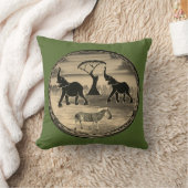 アフリカゾウのアートプリント クッション (ブランケット)