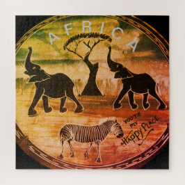 アフリカゾウのアートプリント ジグソーパズル