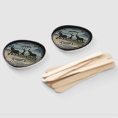 アフリカゾウのアートプリント ハンドファン (組立なし)