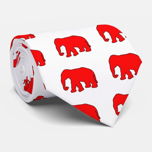 アフリカゾウのシルエットのアイボリーのきばDumbo ネクタイ (ロール)