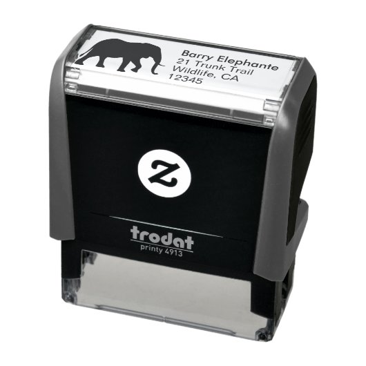 アフリカゾウのシルエット差出人住所 セルフインキングスタンプ (商品)