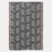 アフリカゾウのシルエット模様 | 野生生物 スローブランケット (正面縦)