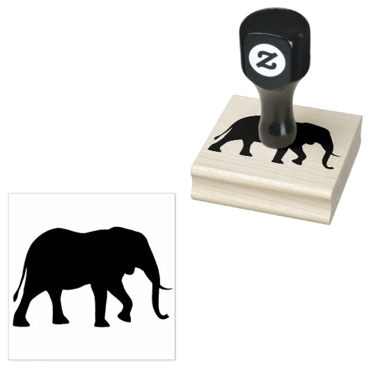 アフリカゾウのシルエット野生動物 ラバースタンプ (押印)