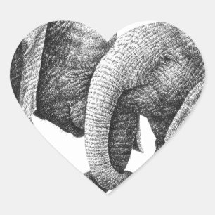 アフリカゾウのシール ハートシール