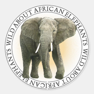 アフリカゾウのシール ラウンドシール