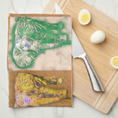 アフリカゾウのタオル キッチンタオル (四つ折り)