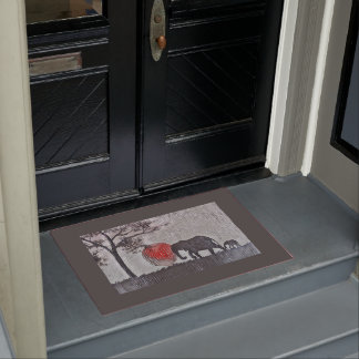 アフリカゾウのドアマット ドアマット