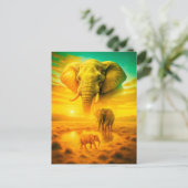 アフリカゾウの二重暴露ポートレート シーズンポストカード (スタンド正面)