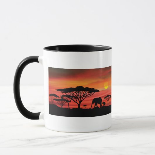 アフリカゾウの夕日 マグカップ (左)