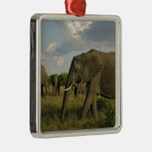 アフリカゾウの放牧、ロキソドンタアフリカナ メタルオーナメント (右)