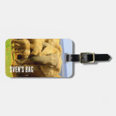 アフリカゾウの母と子牛 ラゲッジタグ (正面横)