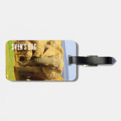 アフリカゾウの母と子牛 ラゲッジタグ (裏面横)