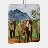 アフリカゾウの水絵画色 セラミックオーナメント (右)