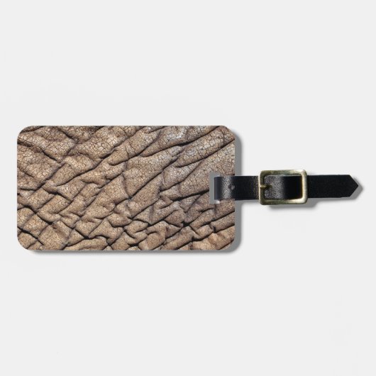 アフリカゾウの皮のクローズアップ ラゲッジタグ (正面横)