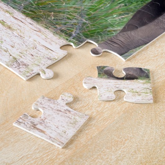 アフリカゾウの相互作用 ジグソーパズル (側面)