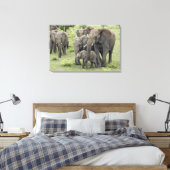 アフリカゾウの群れ キャンバスプリント (インサイチュ (寝室))