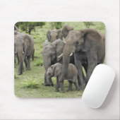 アフリカゾウの群れ マウスパッド (マウス)