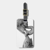 アフリカゾウの荷物のラベル ラゲッジタグ (正面縦)