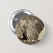 アフリカゾウの野性生物のサファリバッジ及びボタン 缶バッジ (正面&裏面)