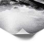 アフリカゾウの黒と白の水彩画 フォトプリント (角)