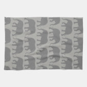 アフリカゾウはパターンのシルエットを描きます キッチンタオル (横)