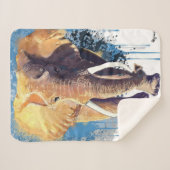 アフリカゾウデザイン |野生動物 シェルパブランケット (正面(横))