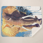 アフリカゾウデザイン |野生動物 シェルパブランケット (正面(横))