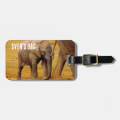 アフリカゾウベビー子牛 ラゲッジタグ (正面横)