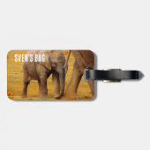 アフリカゾウベビー子牛 ラゲッジタグ (裏面横)