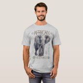アフリカゾウ保護：野生動物 Tシャツ (正面フル)