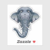 アフリカゾウ動物シール |ダイカットのシール シール (シート)