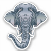 アフリカゾウ動物シール |ダイカットのシール シール (正面)