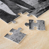 アフリカゾウ及び子牛|ケニヤ、アフリカ ジグソーパズル (側面)