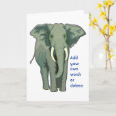 アフリカゾウ挨拶カード カード (黄色い花)