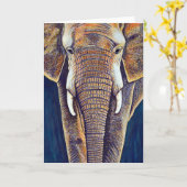 アフリカゾウ挨拶カード カード (黄色い花)