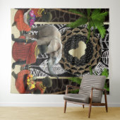 アフリカゾウ散歩 タペストリー (インサイチュ(横))