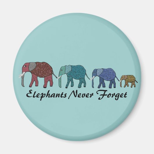 アフリカゾウ散歩 マグネット (正面)