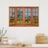 アフリカゾウ湾の窓の幻想 ポスター (キッチン)