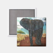 アフリカゾウ磁石 マグネット (正面/裏面)
