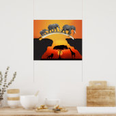 アフリカゾウ科 ポスター (キッチン)