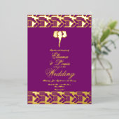 アフリカゾウ結婚マーキングズプレス 箔招待状 (立ち正面)