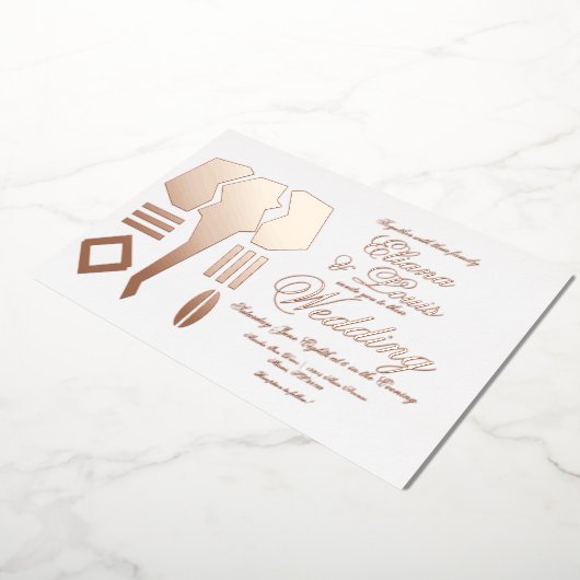 アフリカゾウ結婚マーキングプレス 箔招待状 (回転した状態)