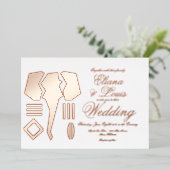 アフリカゾウ結婚マーキングプレス 箔招待状 (立ち正面)